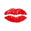 Red imprint kiss lips sign Ã¢â¬â 